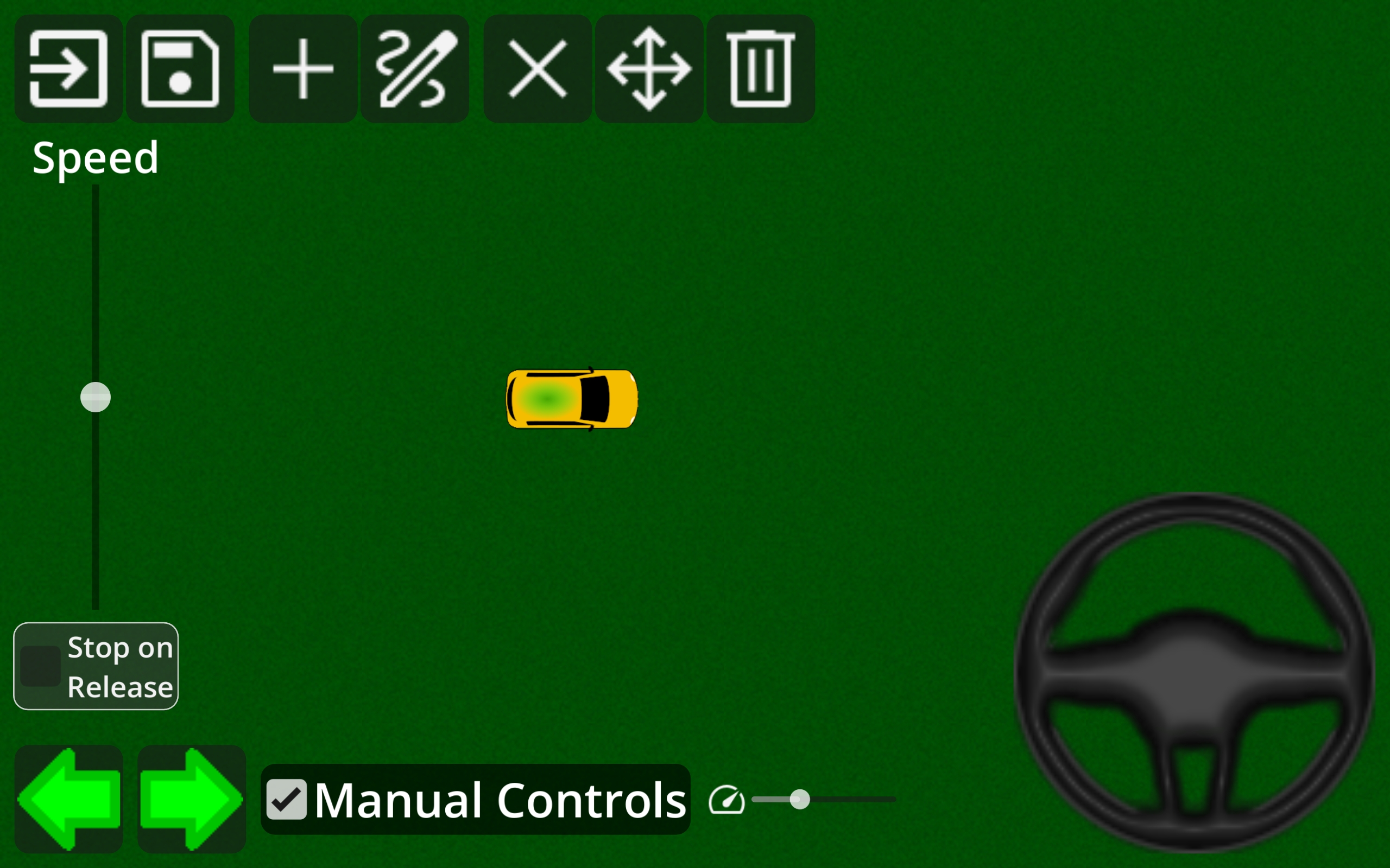 Car with controls in a blank scenario